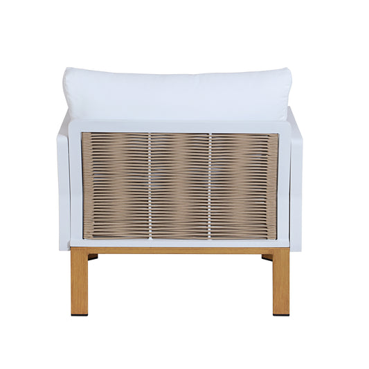 Manhattan Comfort Vine Modern 4-Piece Patio Conversation Set in Cream OD-CV029-CR