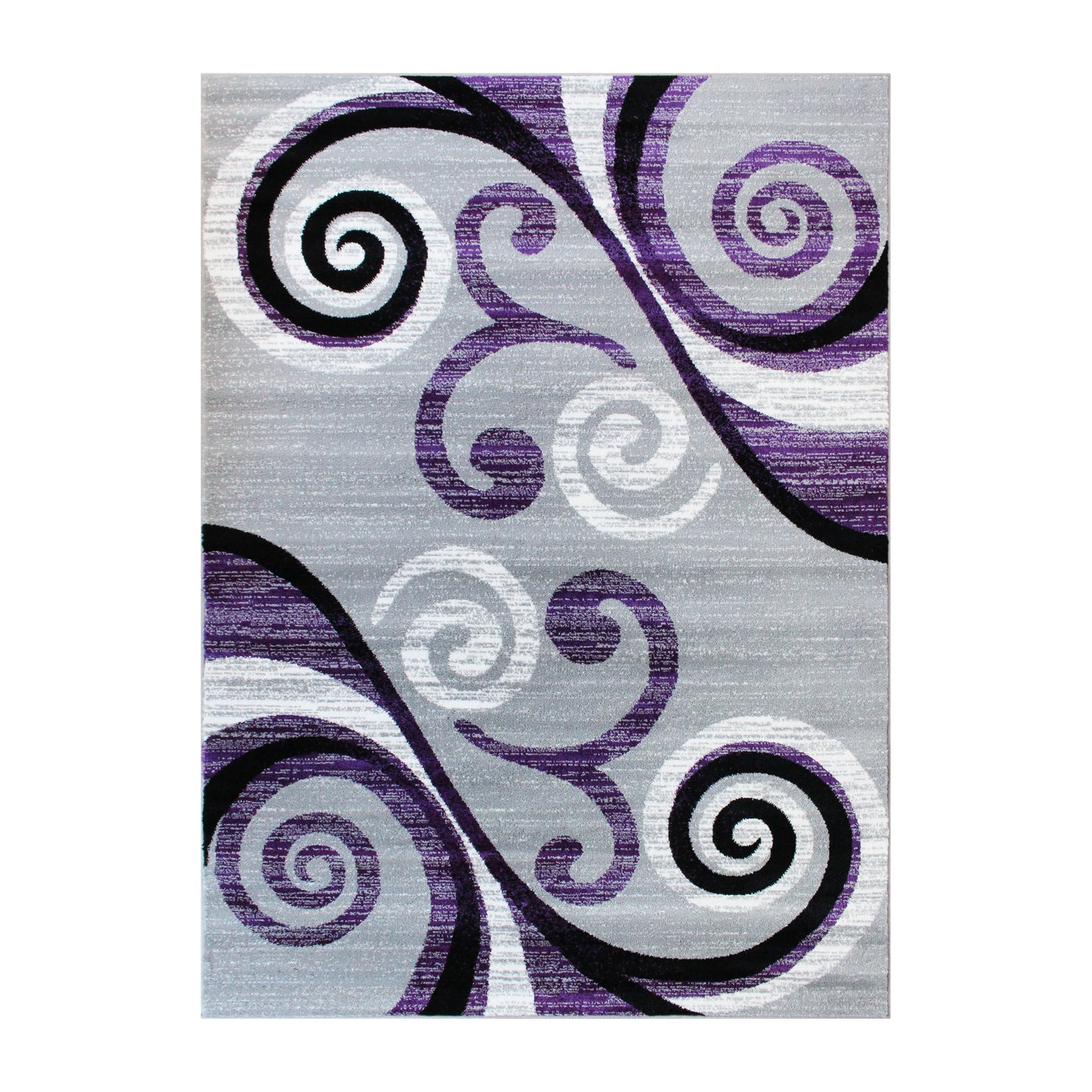 Valli Collection 5' x 7' Purple Abstract Area Rug - Olefin Rug with Jute Backing - Hallway, Entryway, Bedroom, Living Room Purple