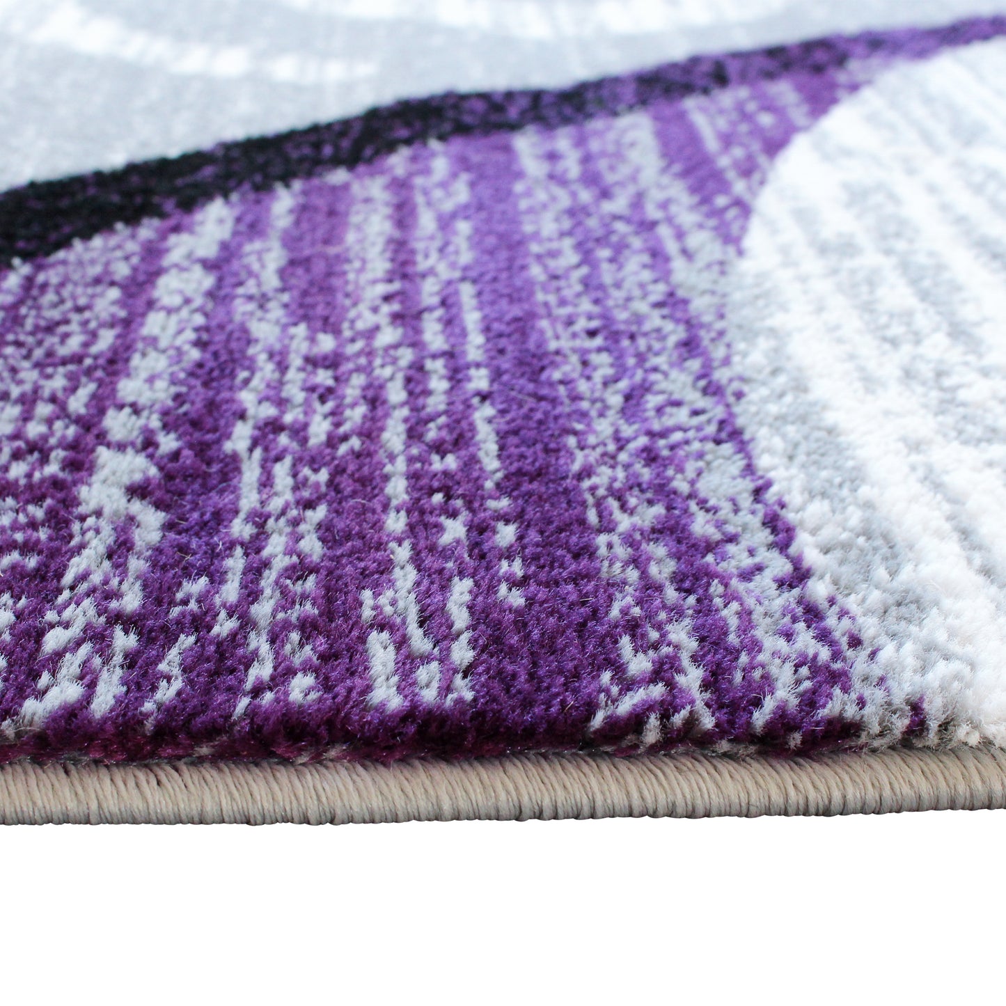 Valli Collection 5' x 7' Purple Abstract Area Rug - Olefin Rug with Jute Backing - Hallway, Entryway, Bedroom, Living Room Purple