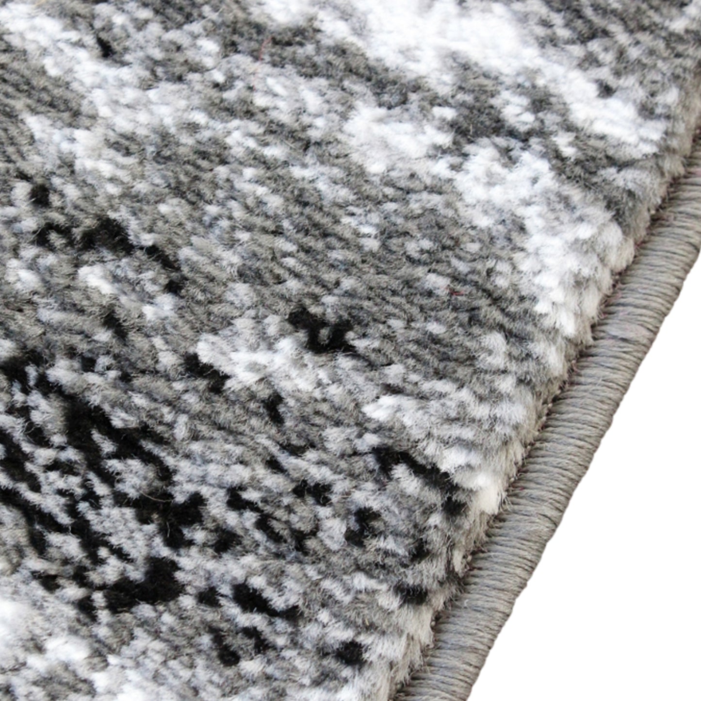 Marian Collection 2' x 11' Distressed Gray Olefin Area Rug with Jute Backing for Entryway, Living Room, Bedroom Grey