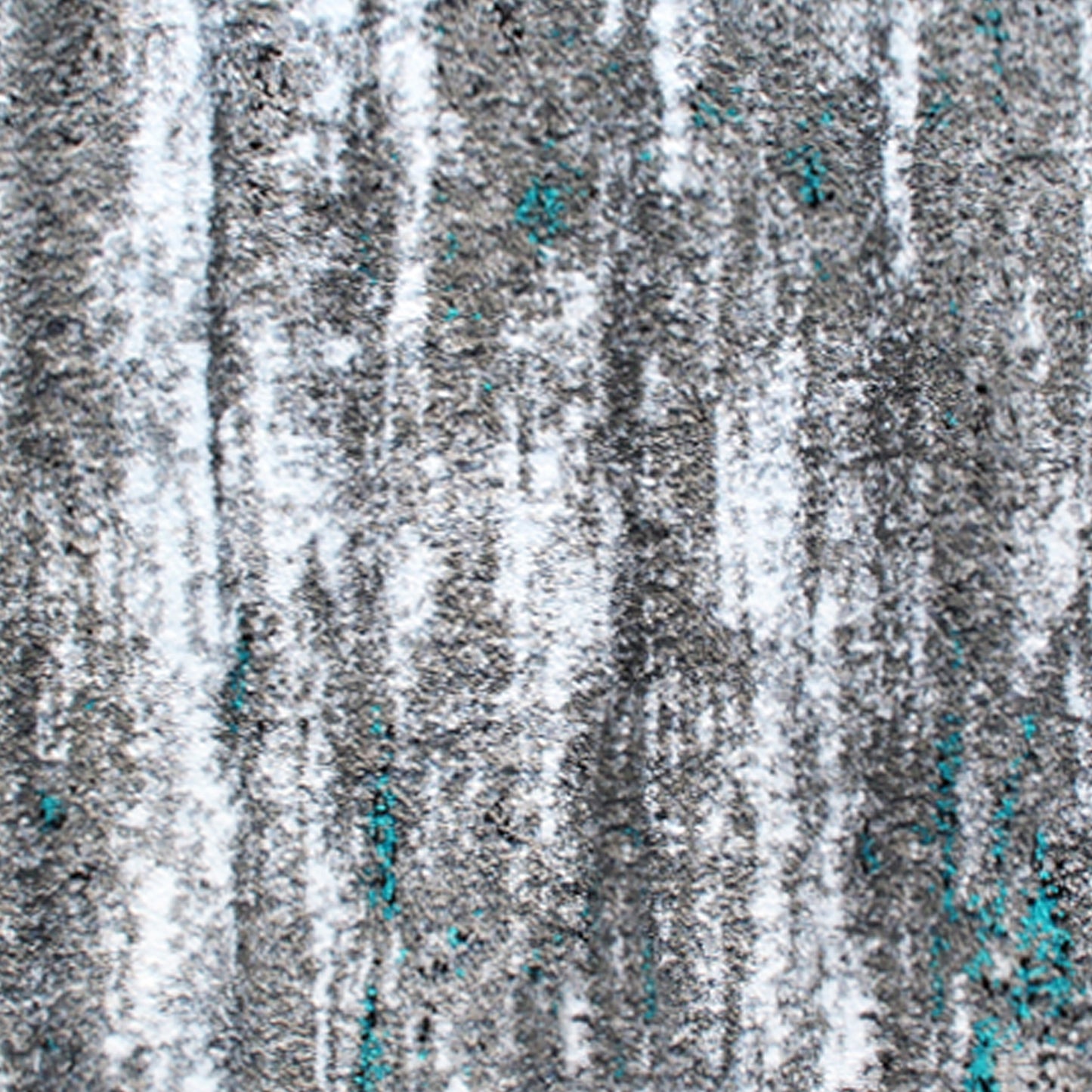 Marian Collection 3' x 16' Distressed Gray Olefin Area Rug with Jute Backing for Entryway, Living Room, Bedroom Turquoise