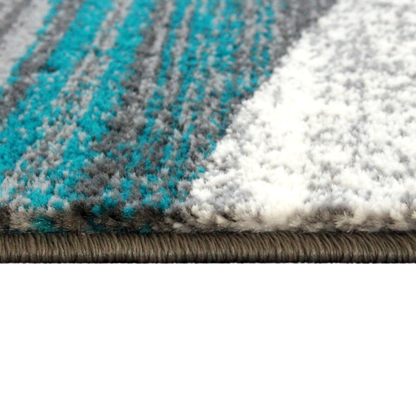 Cirrus Collection 8' x 10' Turquoise Swirl Patterned Olefin Area Rug with Jute Backing for Entryway, Living Room, Bedroom Turquoise