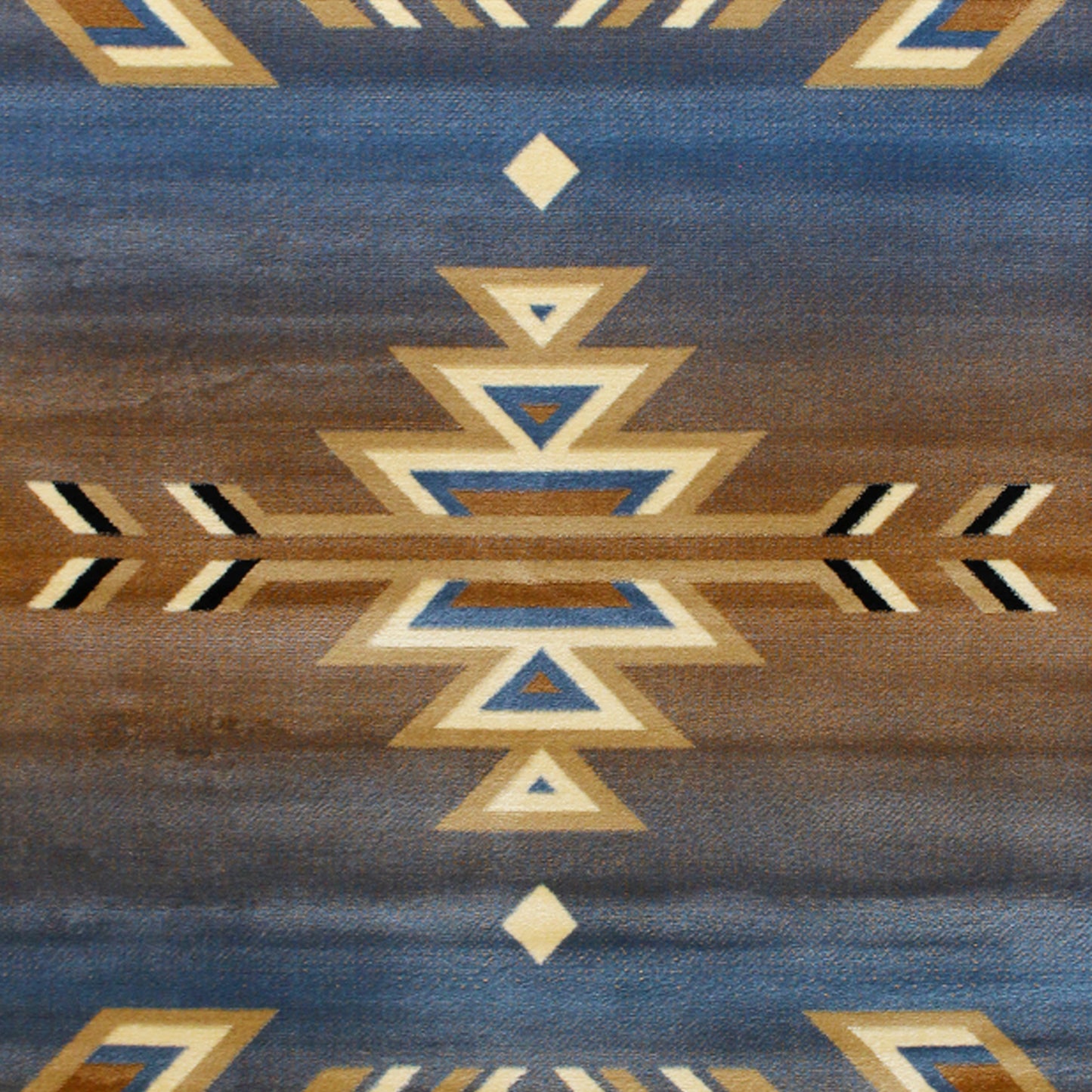 Lodi Collection Southwestern 8' x 10' Blue Area Rug - Olefin Rug with Jute Backing for Hallway, Entryway, Bedroom, Living Room Blue