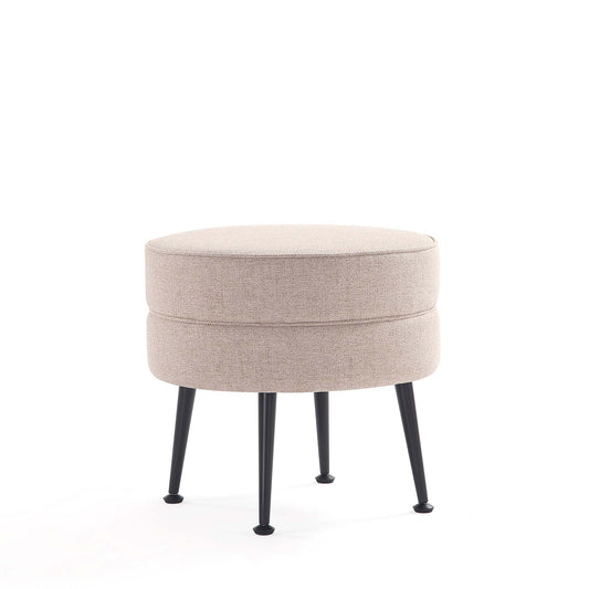 Bailey Mid-Century Modern Upholstered Accent Ottoman in Wheat OT003-OTB