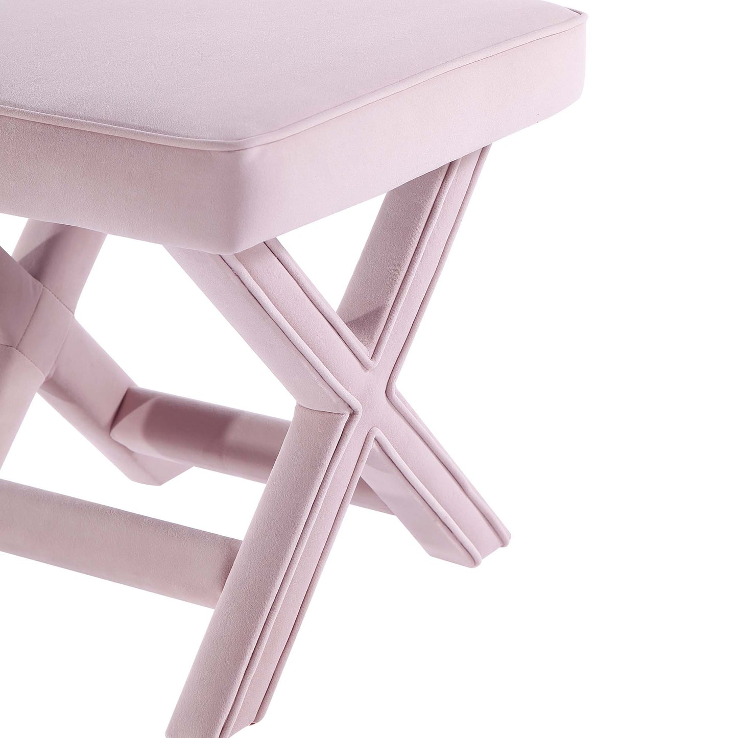 Abigail Mid-Century Modern Upholstered Velvet Accent Bench in Pink OT004-PK