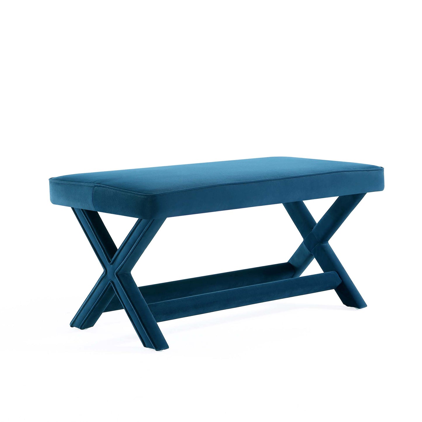 Abigail Mid-Century Modern Upholstered Velvet Accent Bench for Entryway & Bedroom