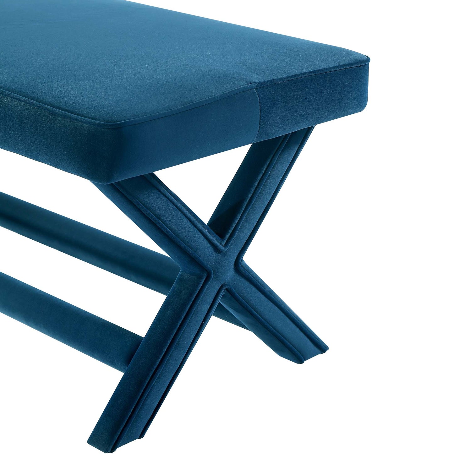 Abigail Mid-Century Modern Upholstered Velvet Accent Bench for Entryway & Bedroom