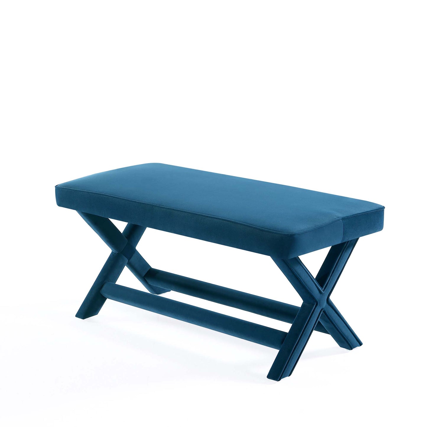 Abigail Mid-Century Modern Upholstered Velvet Accent Bench for Entryway & Bedroom