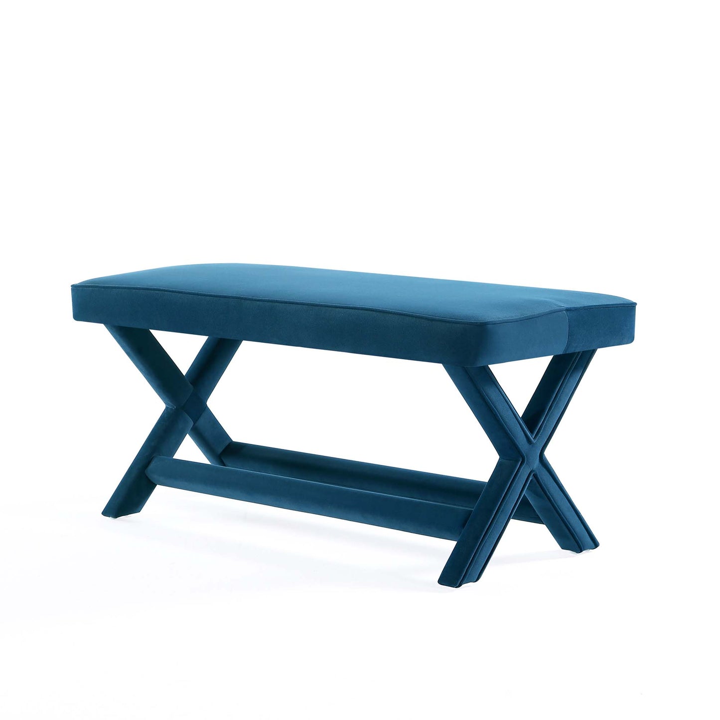 Abigail Mid-Century Modern Upholstered Velvet Accent Bench for Entryway & Bedroom