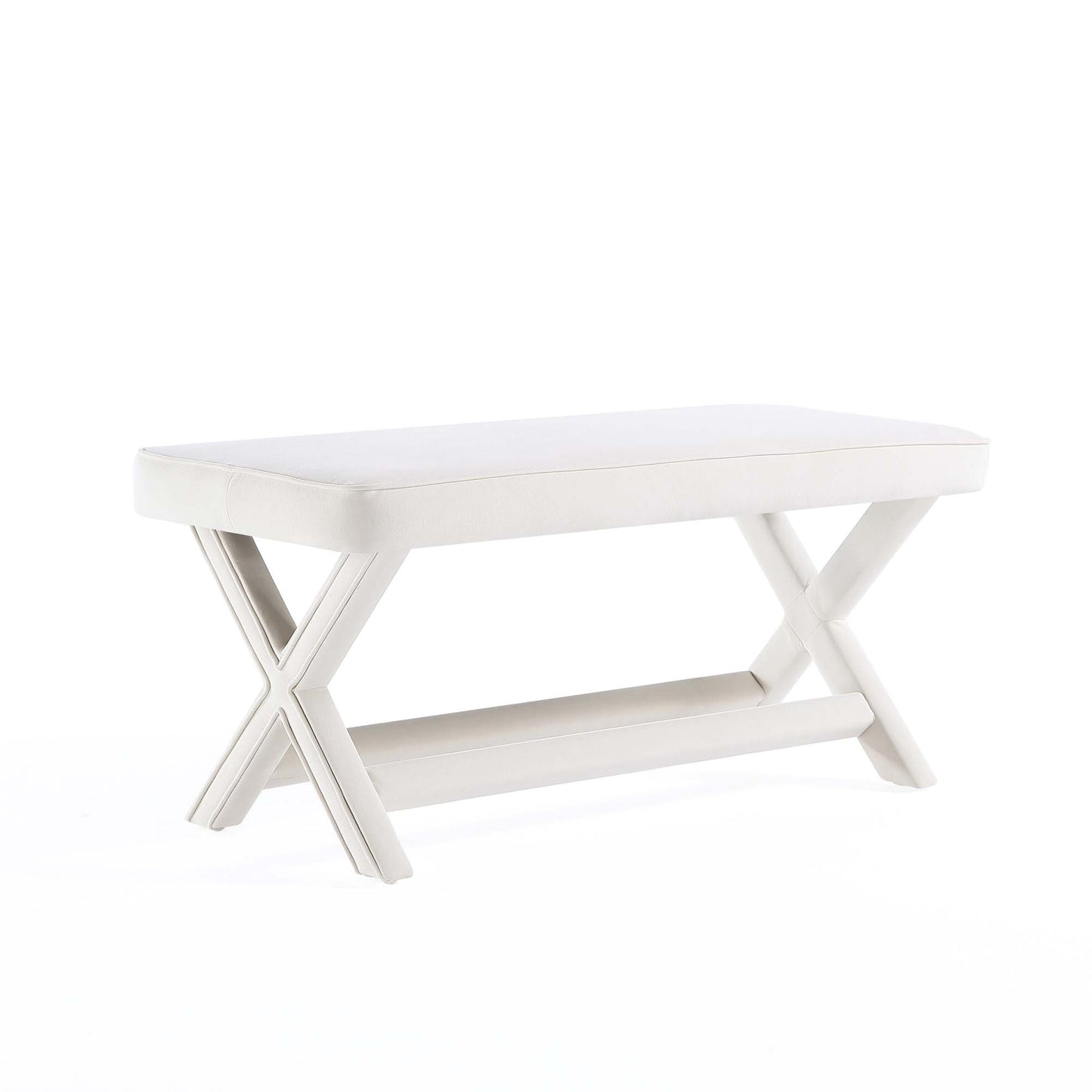 Abigail Mid-Century Modern Upholstered Velvet Accent Bench for Entryway & Bedroom