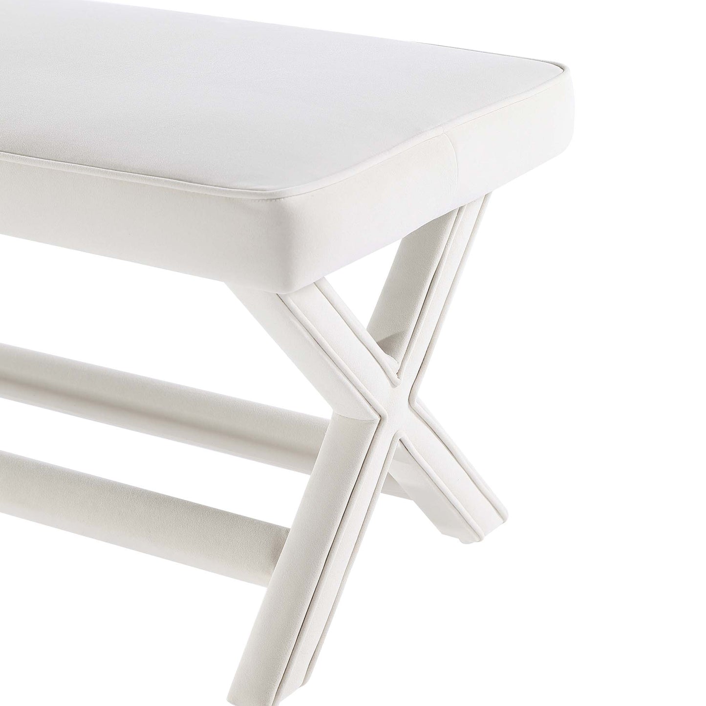 Abigail Mid-Century Modern Upholstered Velvet Accent Bench for Entryway & Bedroom