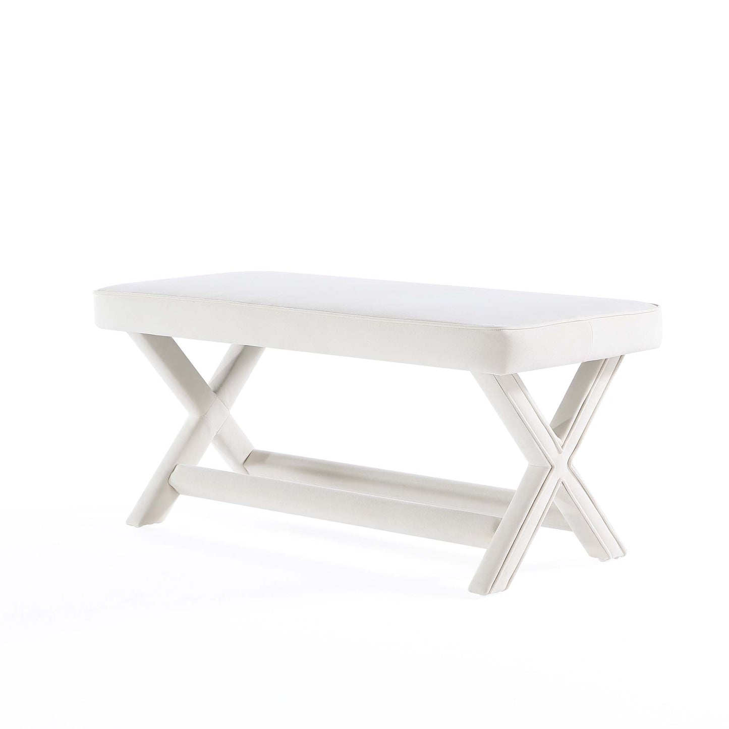 Abigail Mid-Century Modern Upholstered Velvet Accent Bench for Entryway & Bedroom
