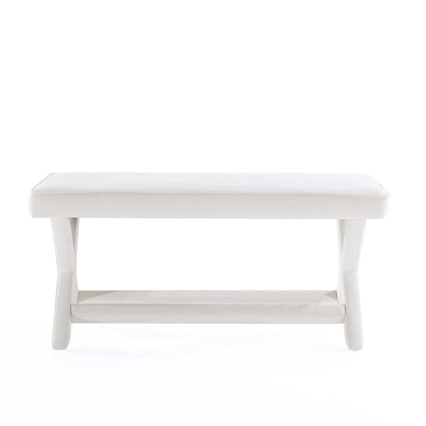 Abigail Mid-Century Modern Upholstered Velvet Accent Bench for Entryway & Bedroom