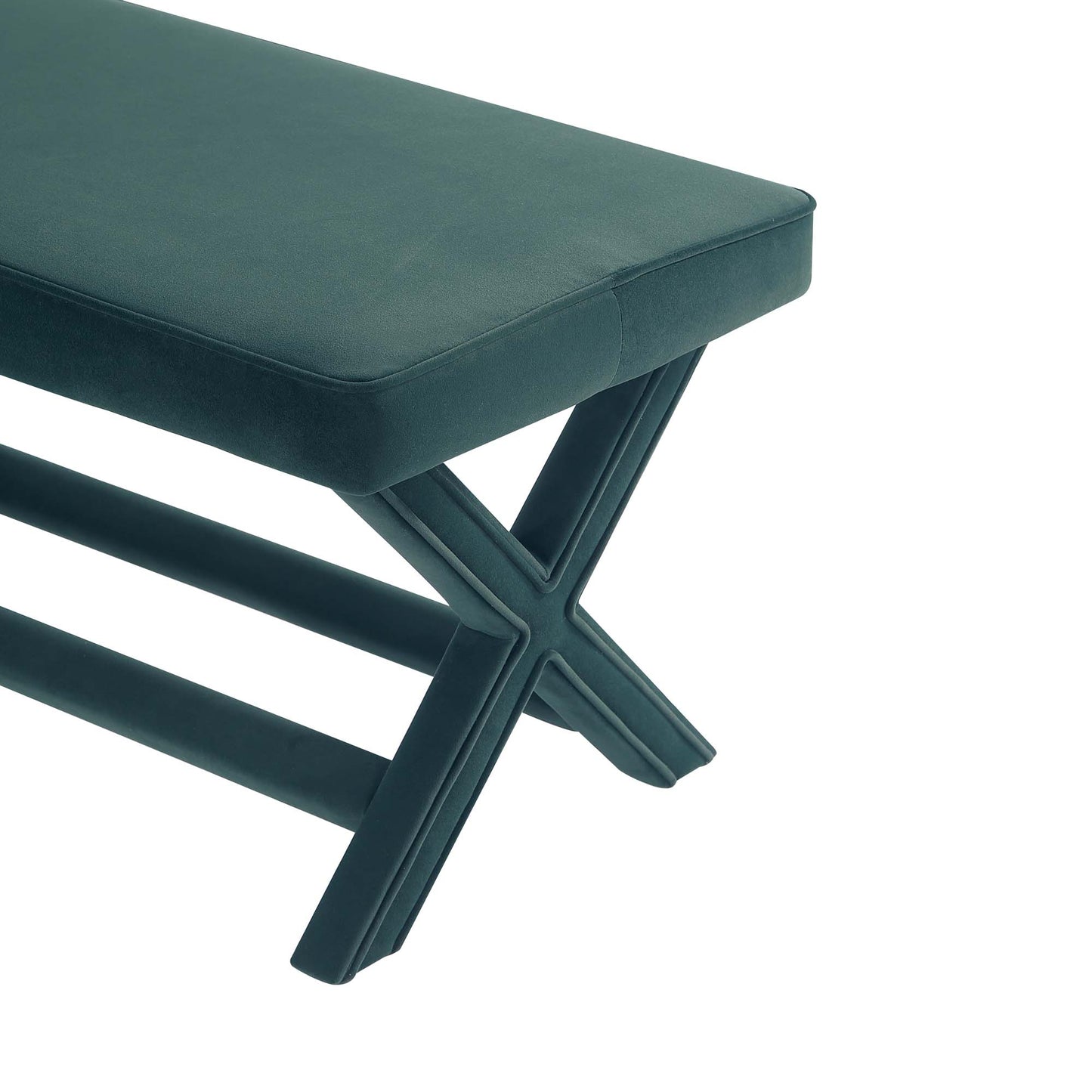 Abigail Mid-Century Modern Upholstered Velvet Accent Bench for Entryway & Bedroom
