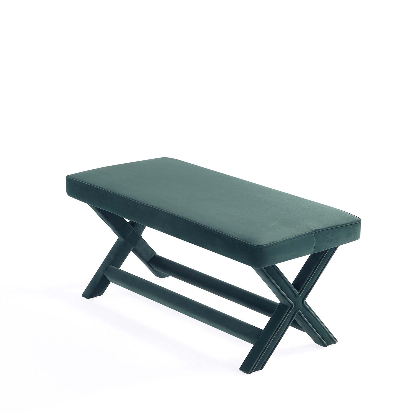 Abigail Mid-Century Modern Upholstered Velvet Accent Bench for Entryway & Bedroom