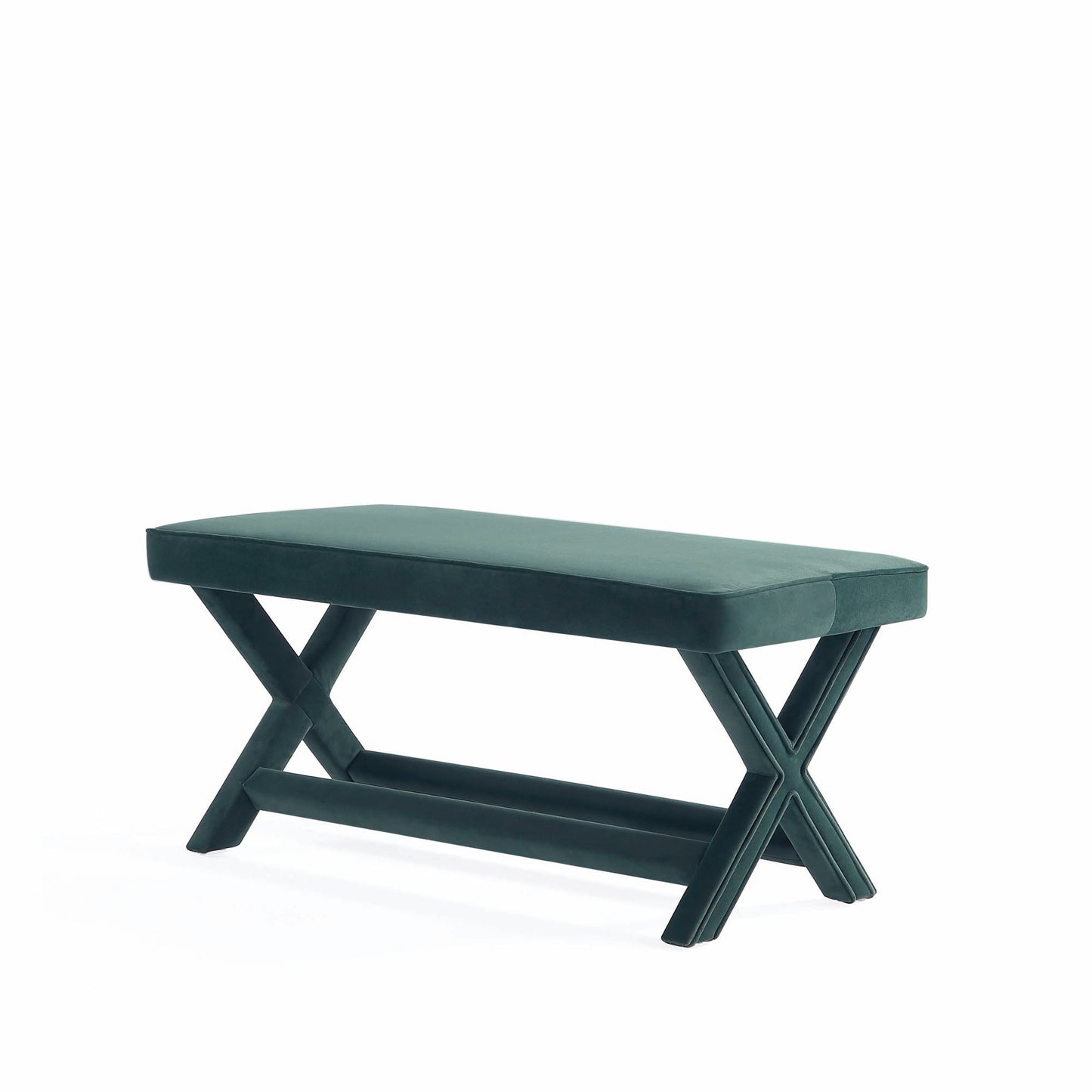 Abigail Mid-Century Modern Upholstered Velvet Accent Bench for Entryway & Bedroom