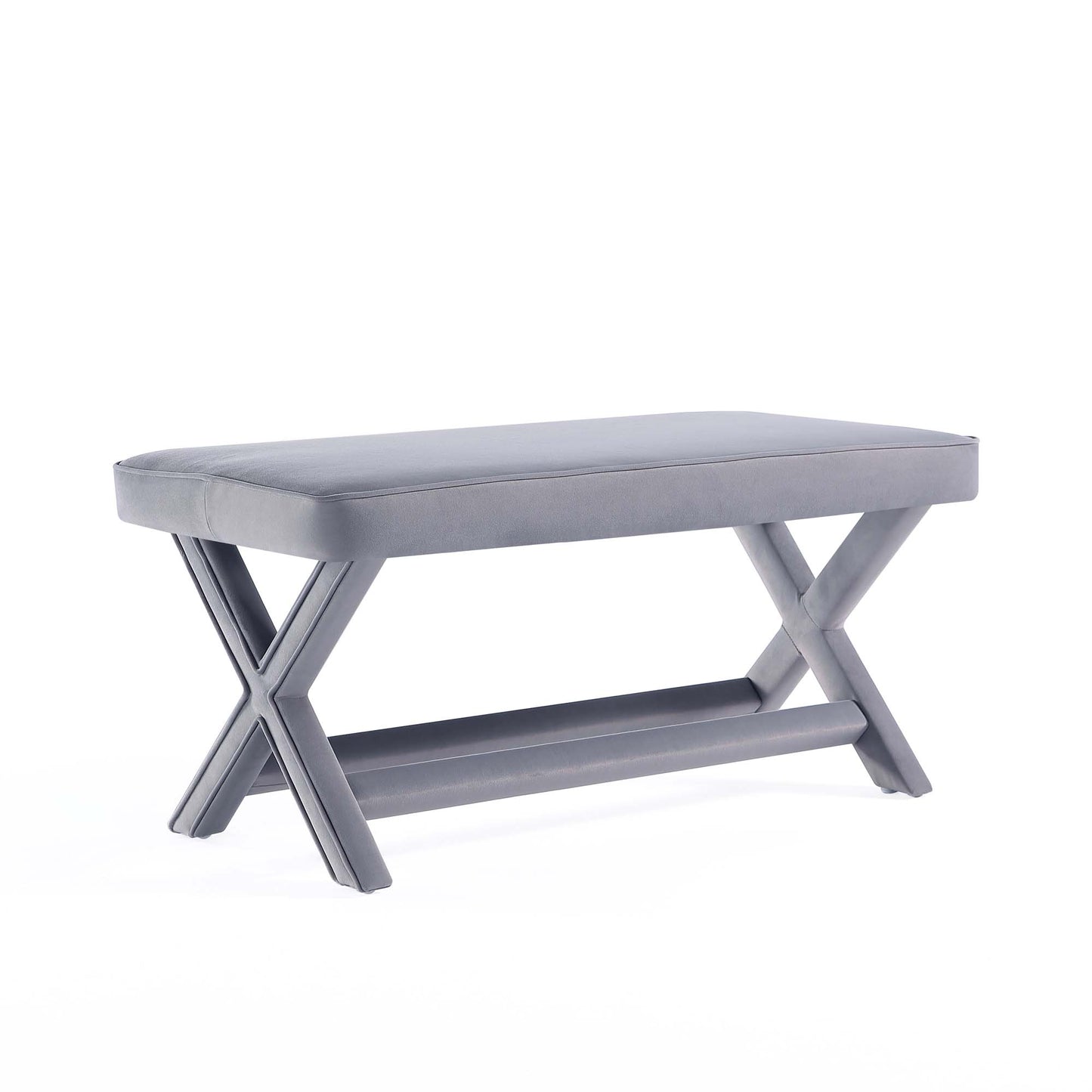 Abigail Mid-Century Modern Upholstered Velvet Accent Bench for Entryway & Bedroom