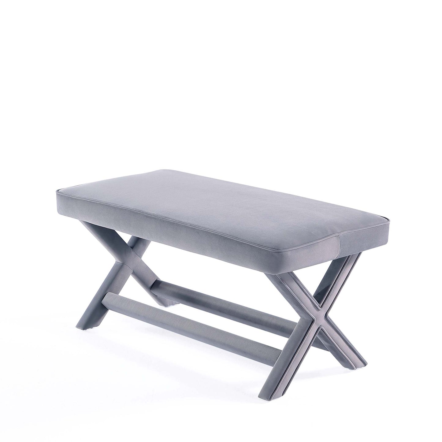 Abigail Mid-Century Modern Upholstered Velvet Accent Bench for Entryway & Bedroom