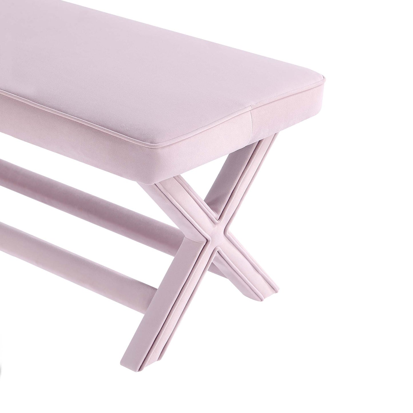 Abigail Mid-Century Modern Upholstered Velvet Accent Bench for Entryway & Bedroom