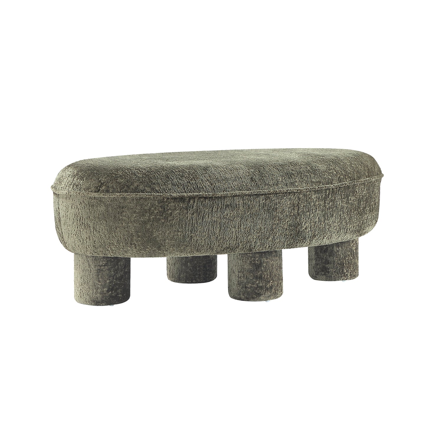 Tribeca Mid-Century Modern Chenille Accent Ottoman in Olive Green OT1629-2