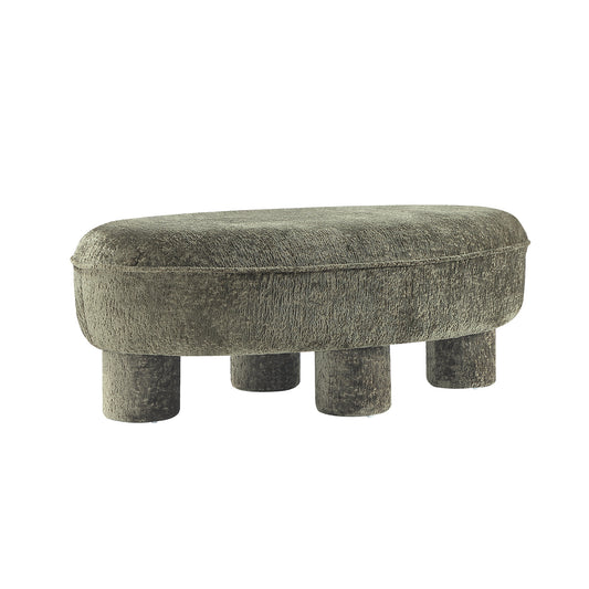 Tribeca Mid-Century Modern Chenille Accent Ottoman in Olive Green OT1629-2