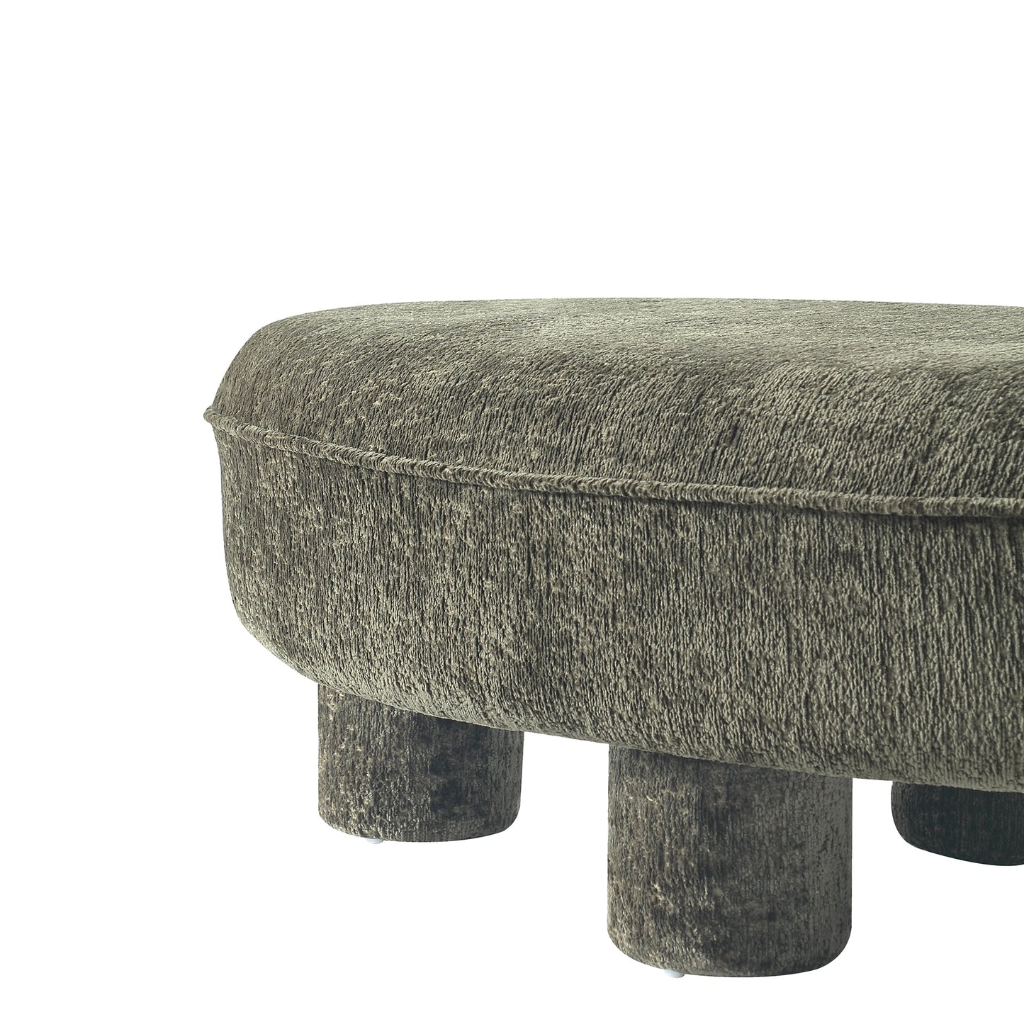 Tribeca Mid-Century Modern Chenille Accent Ottoman in Olive Green OT1629-2