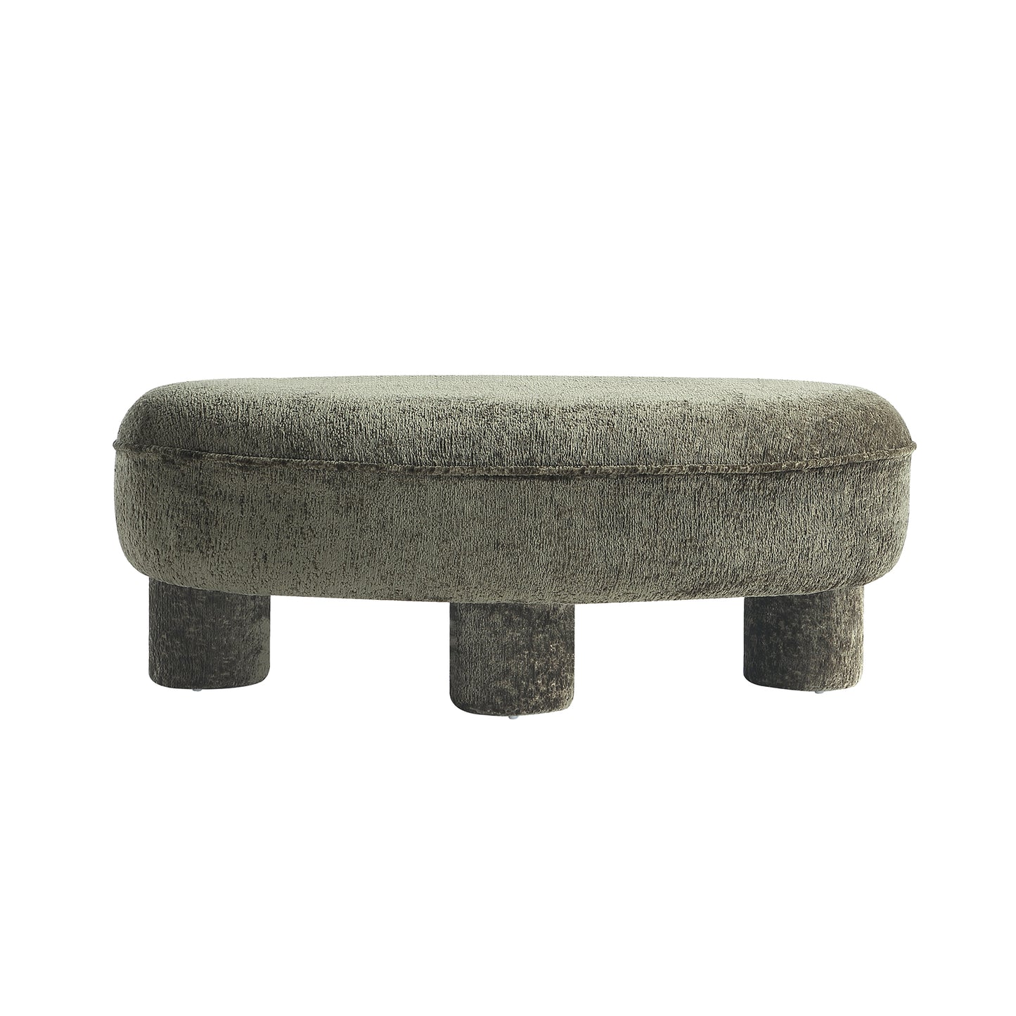 Tribeca Mid-Century Modern Chenille Accent Ottoman in Olive Green OT1629-2