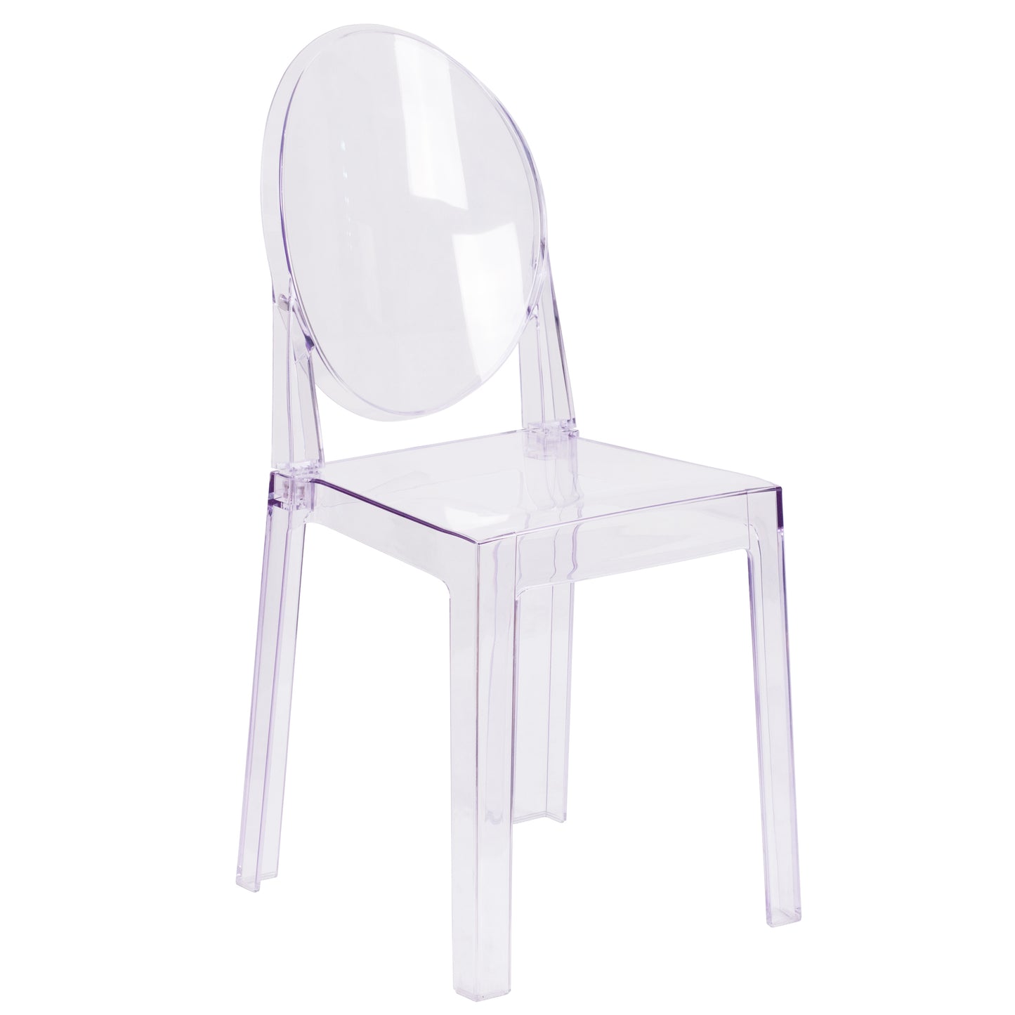 Revna Ghost Chair with Oval Back in Revna Transparent Crystal Transparent Crystal