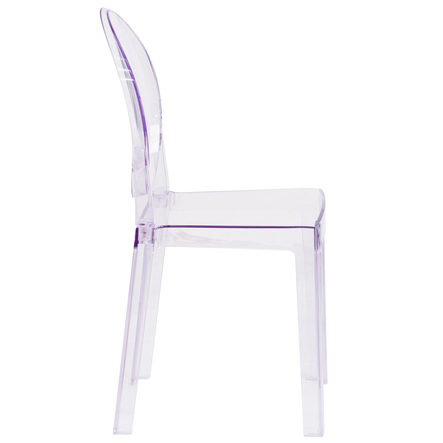 Revna Ghost Chair with Oval Back in Revna Transparent Crystal Transparent Crystal