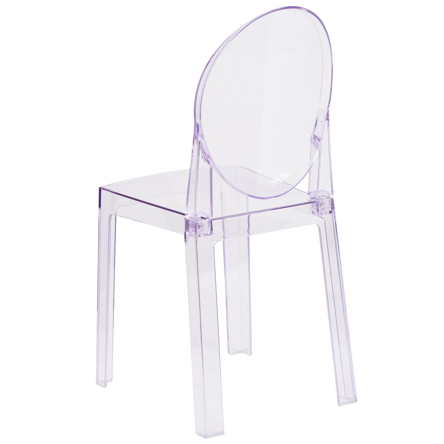 Revna Ghost Chair with Oval Back in Revna Transparent Crystal Transparent Crystal