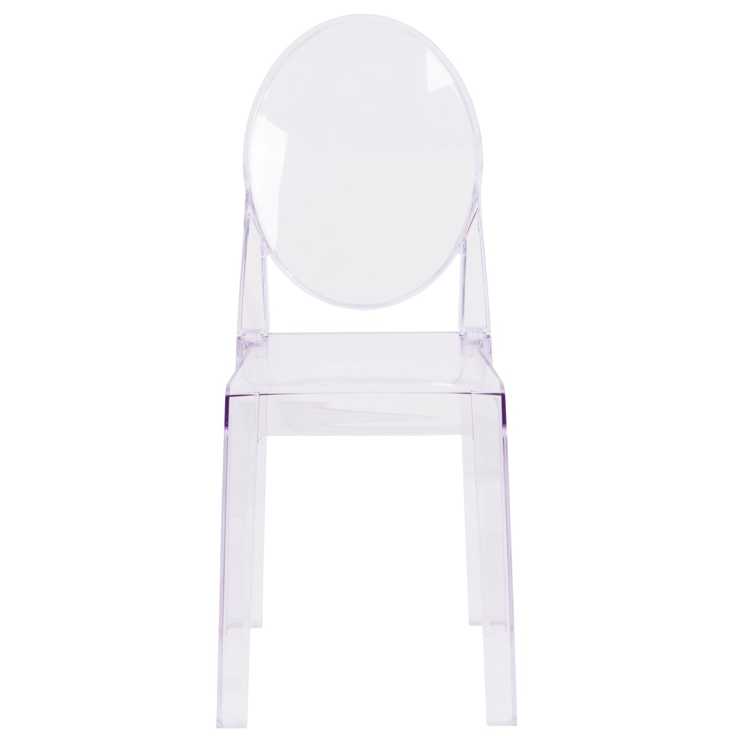 Revna Ghost Chair with Oval Back in Revna Transparent Crystal Transparent Crystal