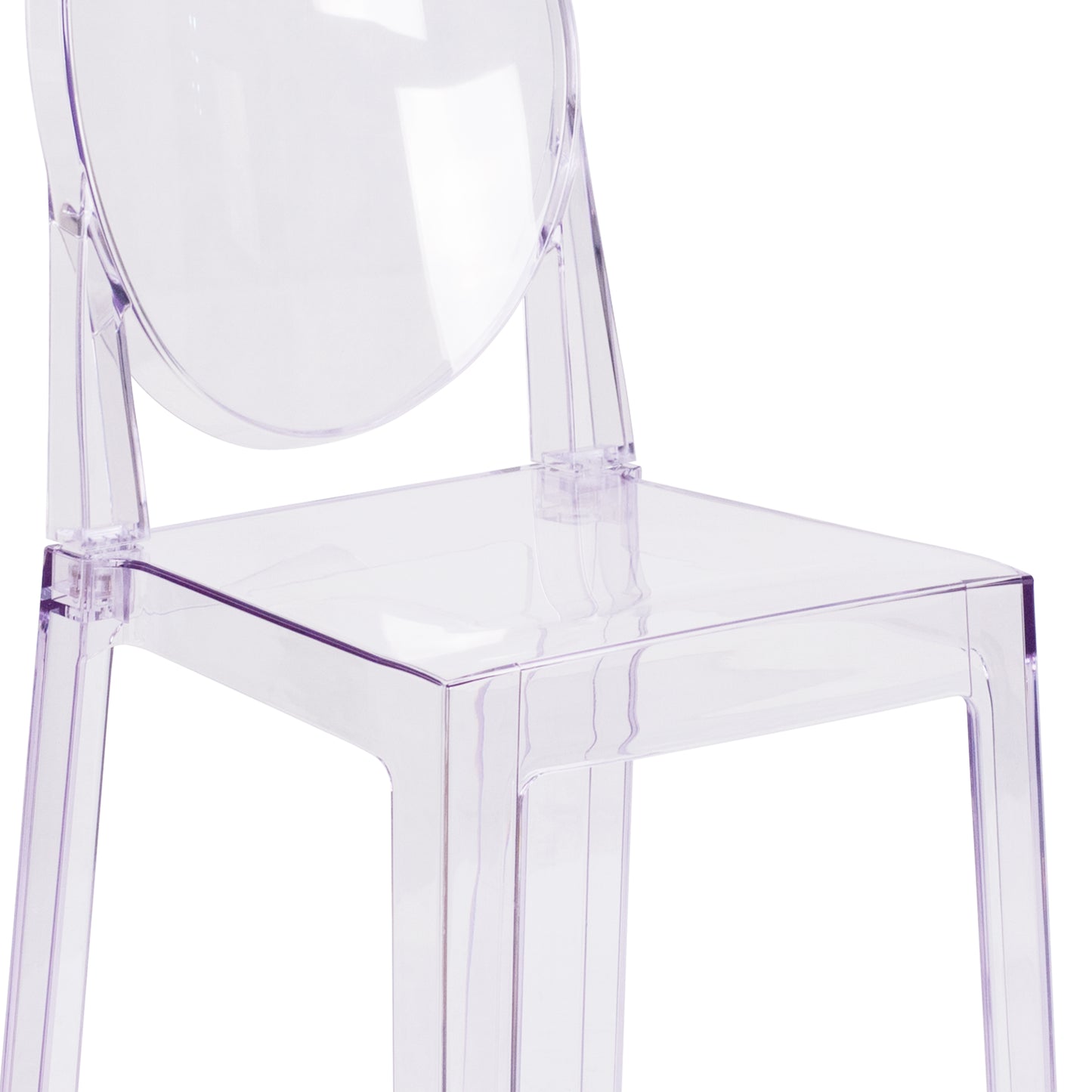 Revna Ghost Chair with Oval Back in Revna Transparent Crystal Transparent Crystal