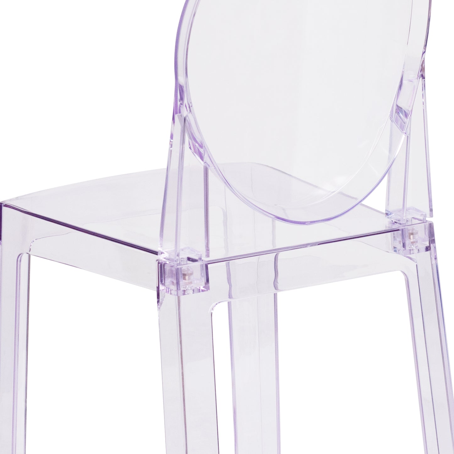 Revna Ghost Chair with Oval Back in Revna Transparent Crystal Transparent Crystal