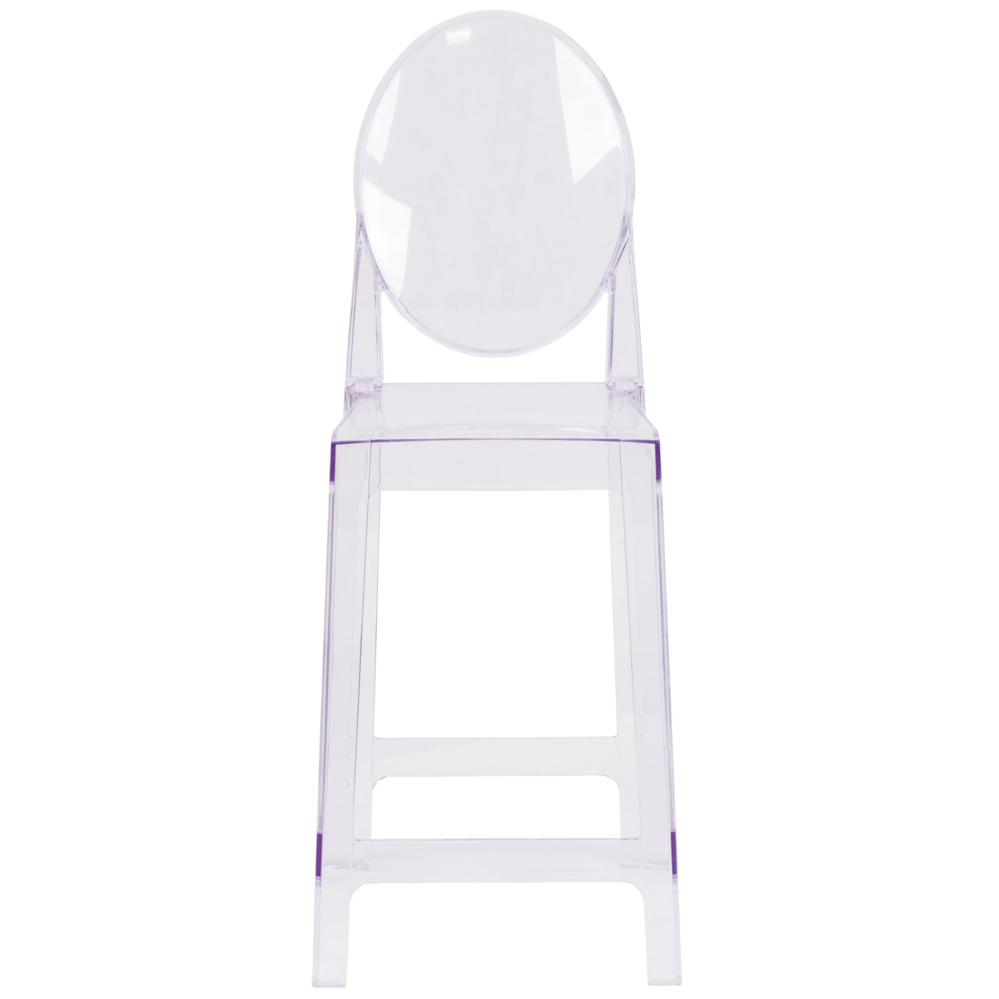 Revna Ghost Counter Stool with Oval Back in Revna Transparent Crystal Transparent Crystal OW-GHOSTBACK-24-GG