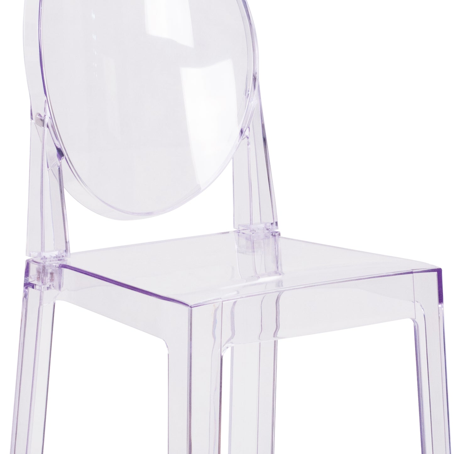 Revna Ghost Counter Stool with Oval Back in Revna Transparent Crystal Transparent Crystal OW-GHOSTBACK-24-GG