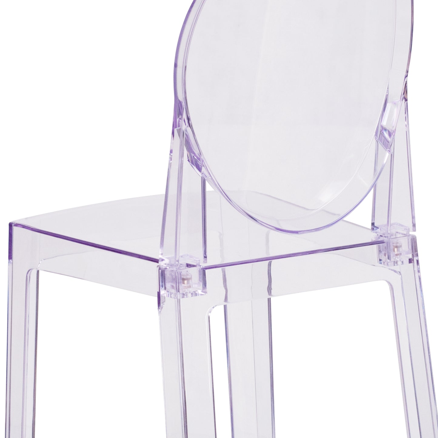 Revna Ghost Counter Stool with Oval Back in Revna Transparent Crystal Transparent Crystal OW-GHOSTBACK-24-GG