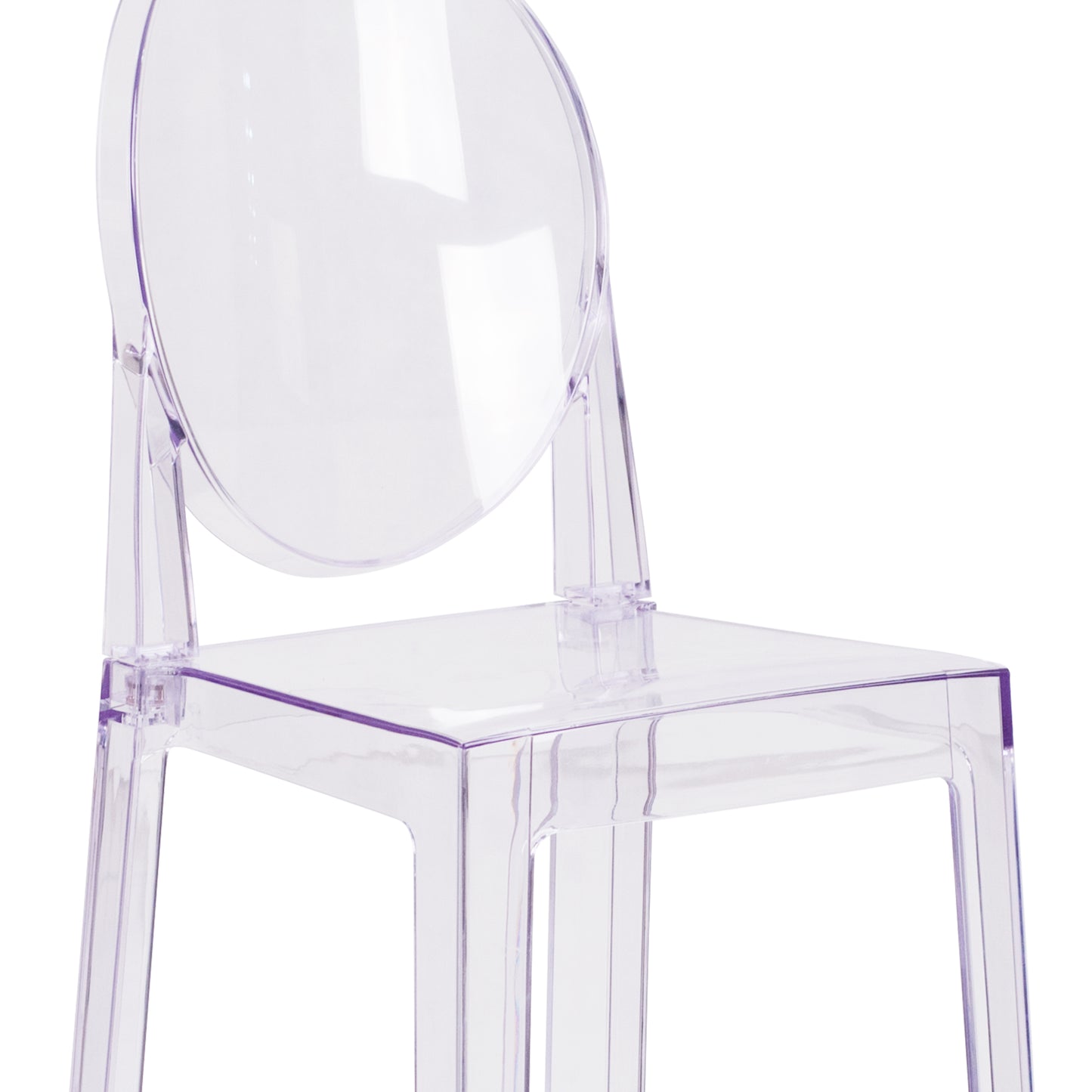 Revna Ghost Barstool with Oval Back in Revna Transparent Crystal Transparent Crystal