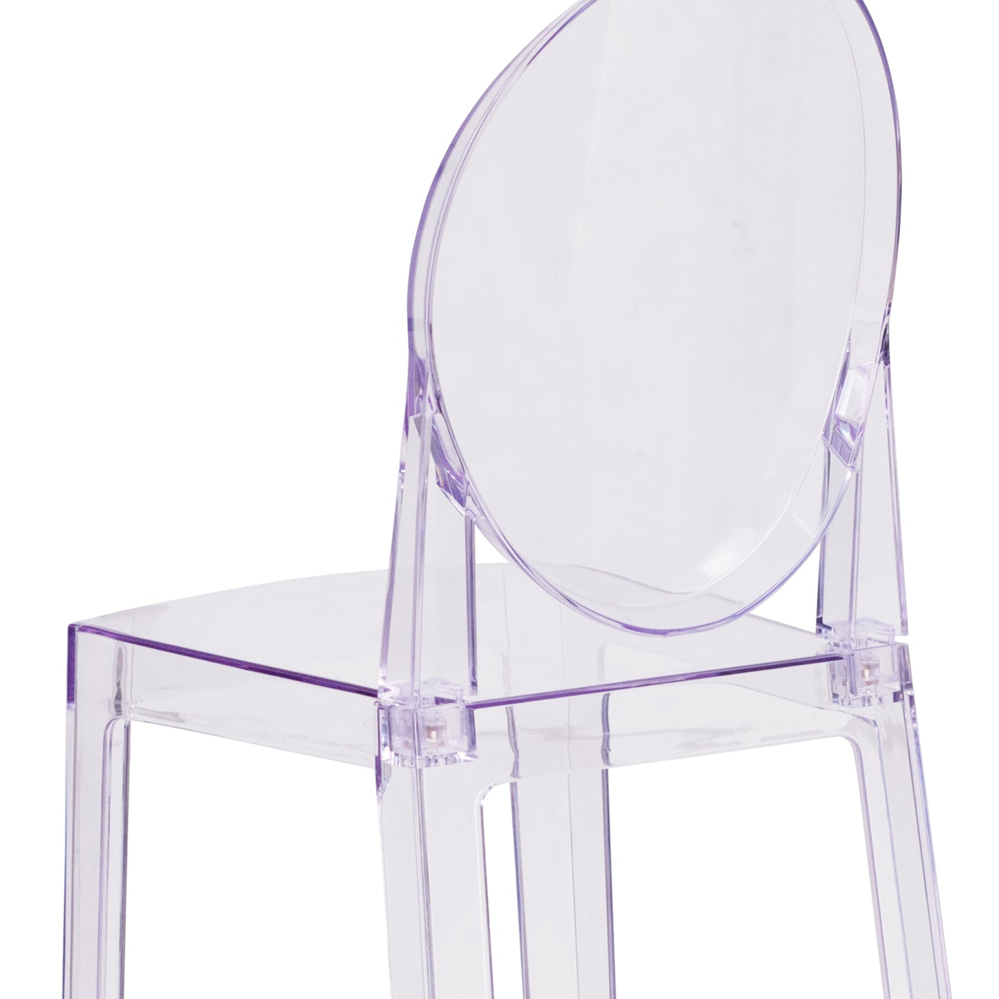 Revna Ghost Barstool with Oval Back in Revna Transparent Crystal Transparent Crystal
