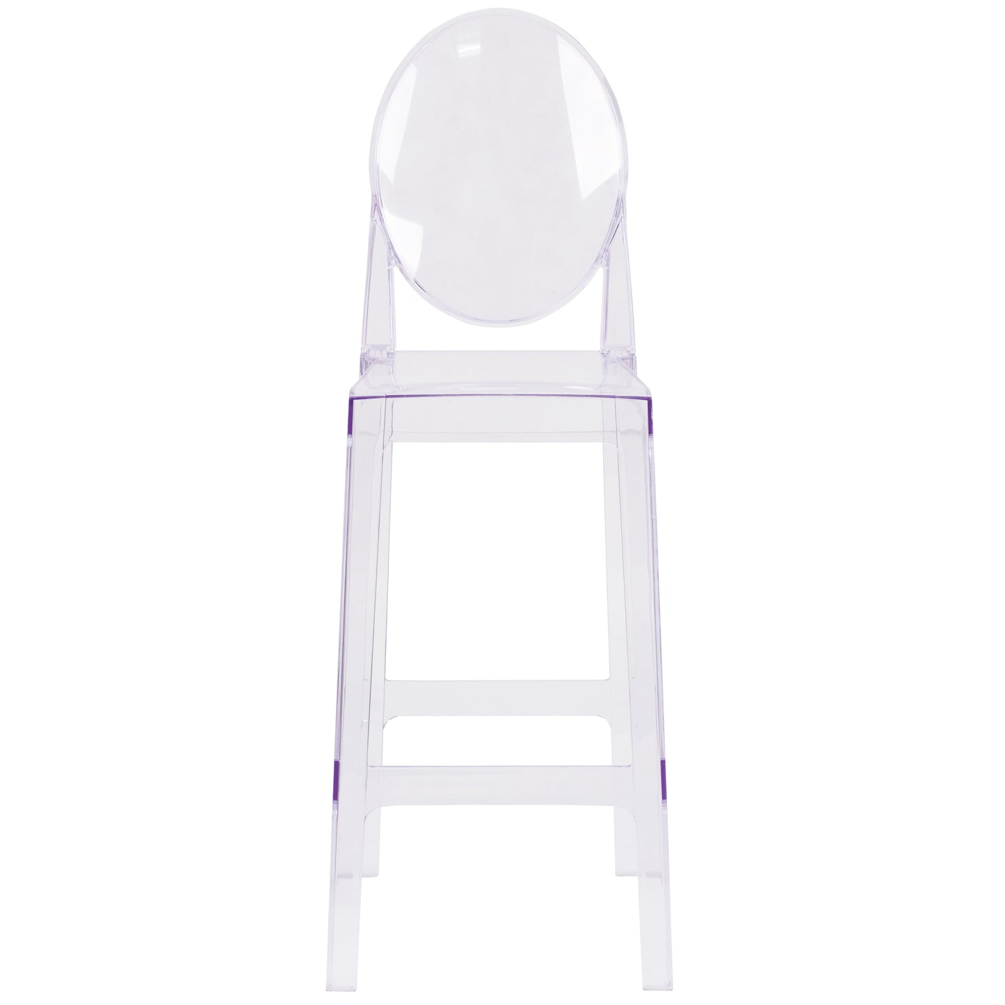 Revna Ghost Barstool with Oval Back in Revna Transparent Crystal Transparent Crystal