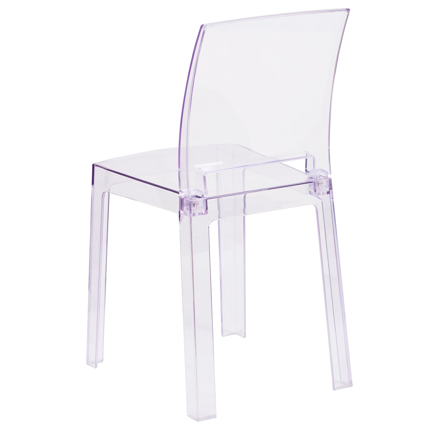 Emilie Ghost Chair with Square Back in Transparent Crystal Transparent Crystal