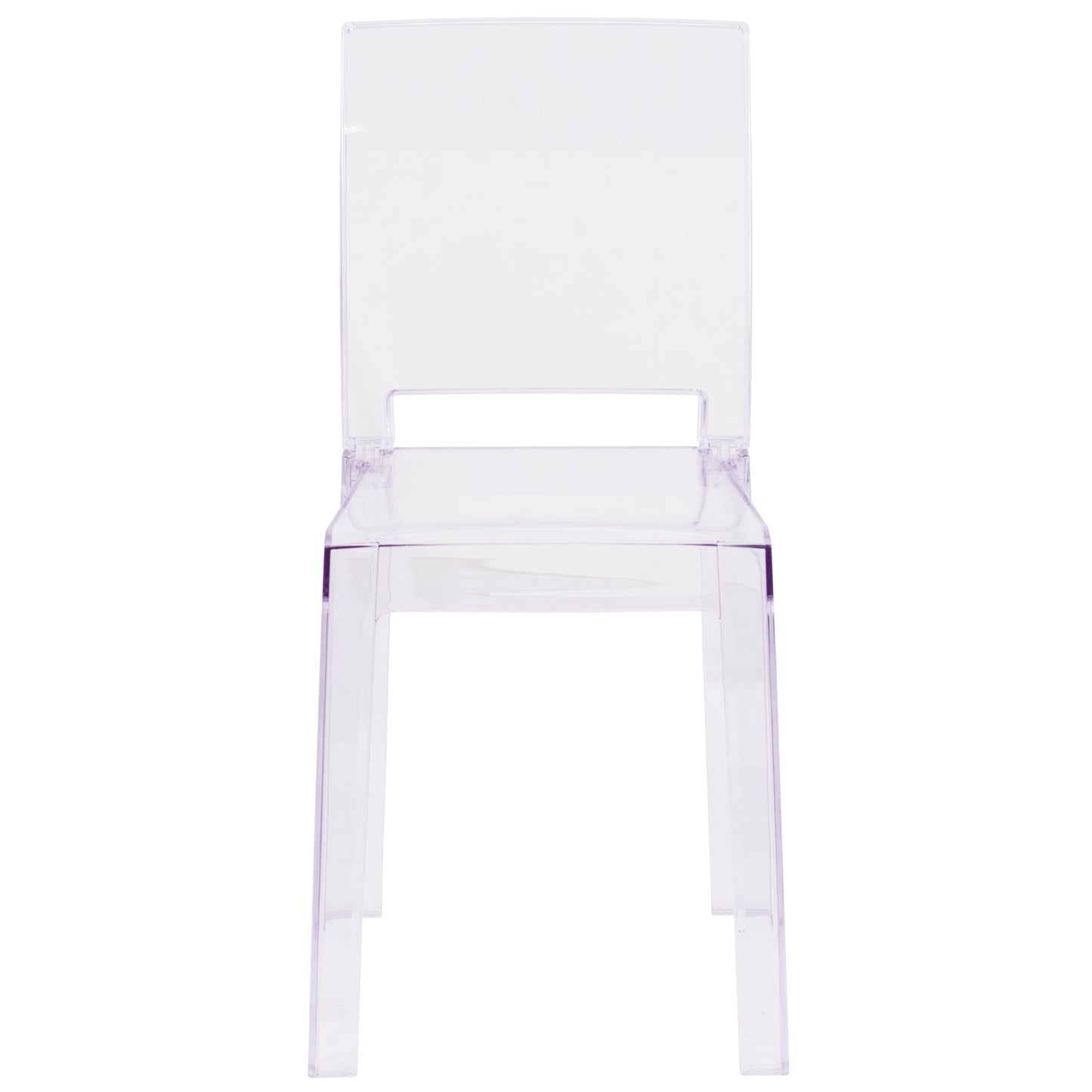 Emilie Ghost Chair with Square Back in Transparent Crystal Transparent Crystal