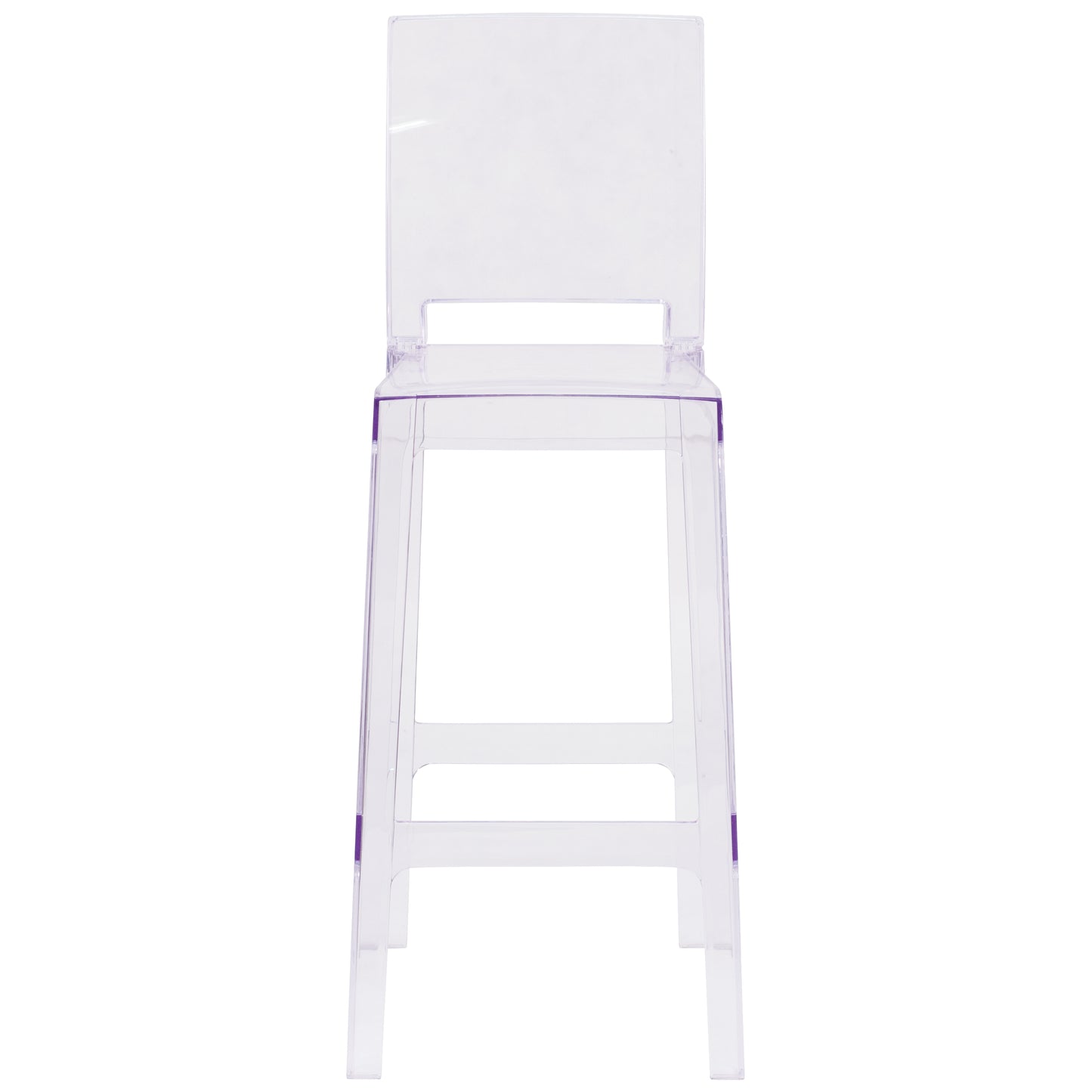 Emilie Ghost Barstool with Square Back in Transparent Crystal Transparent Crystal