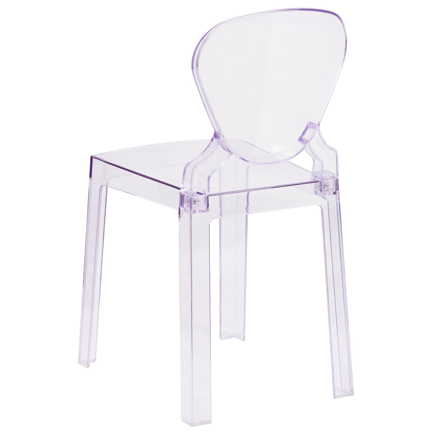 Theo Ghost Chair with Tear Back in Transparent Crystal Transparent Crystal