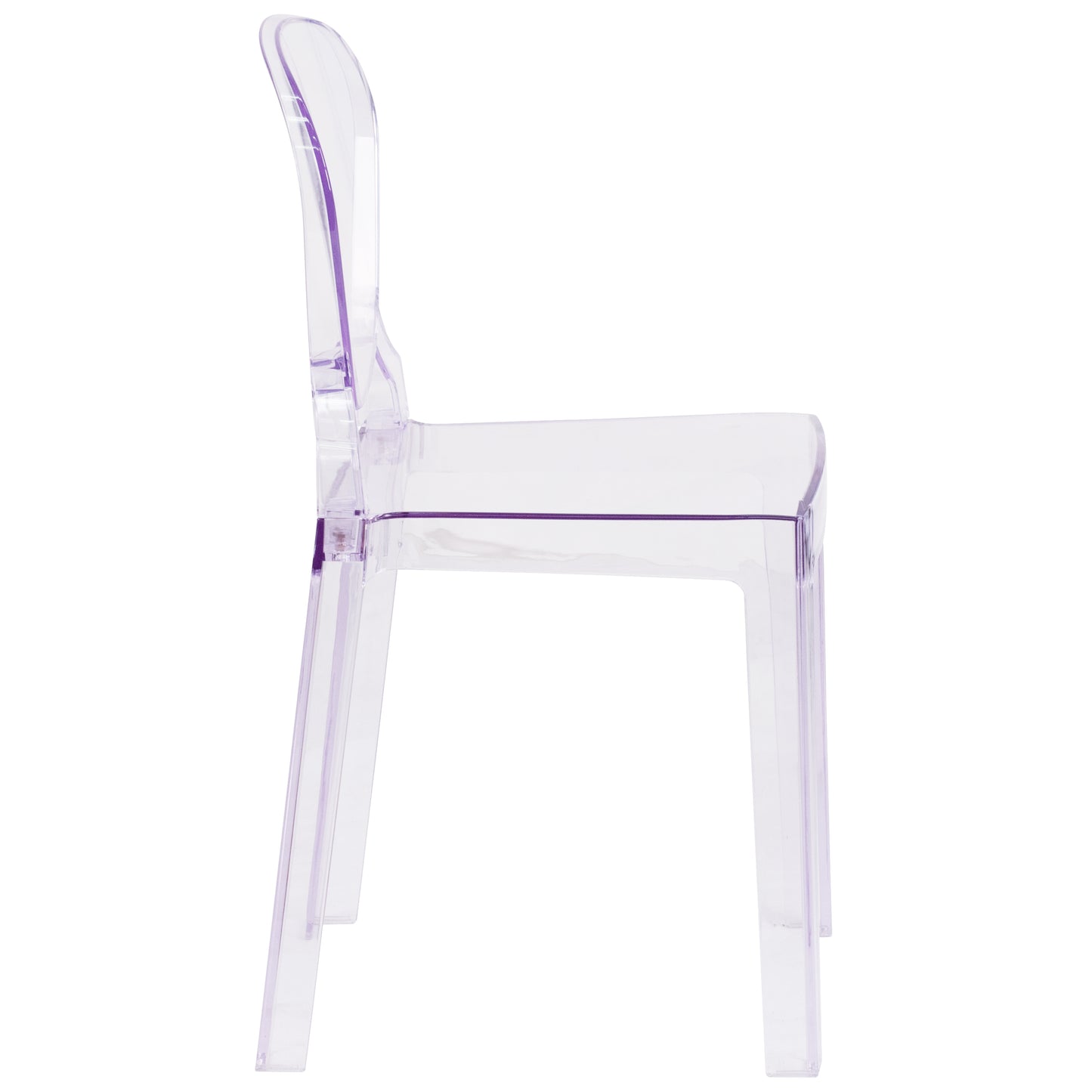 Theo Ghost Chair with Tear Back in Transparent Crystal Transparent Crystal