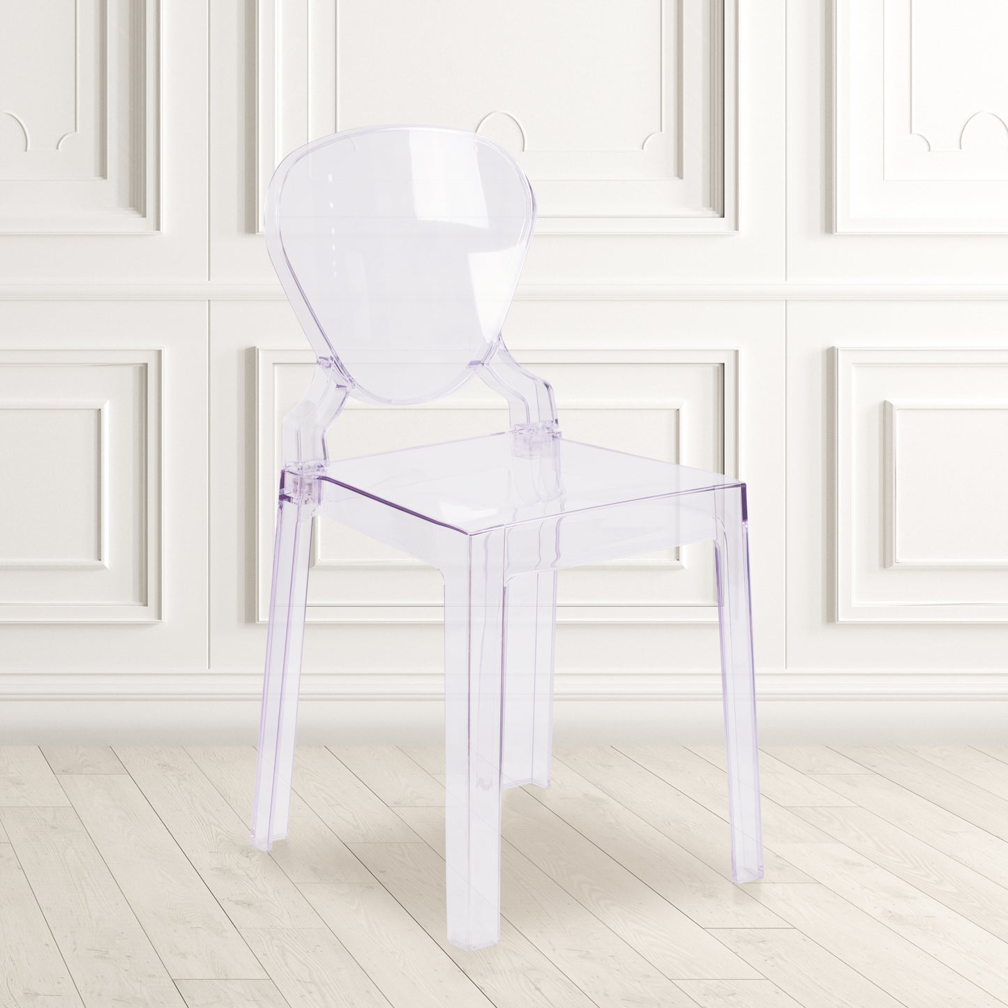 Theo Ghost Chair with Tear Back in Transparent Crystal Transparent Crystal