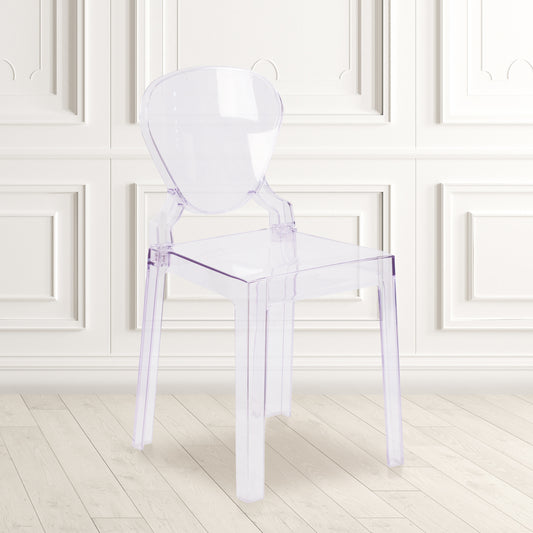 Theo Ghost Chair with Tear Back in Transparent Crystal Transparent Crystal