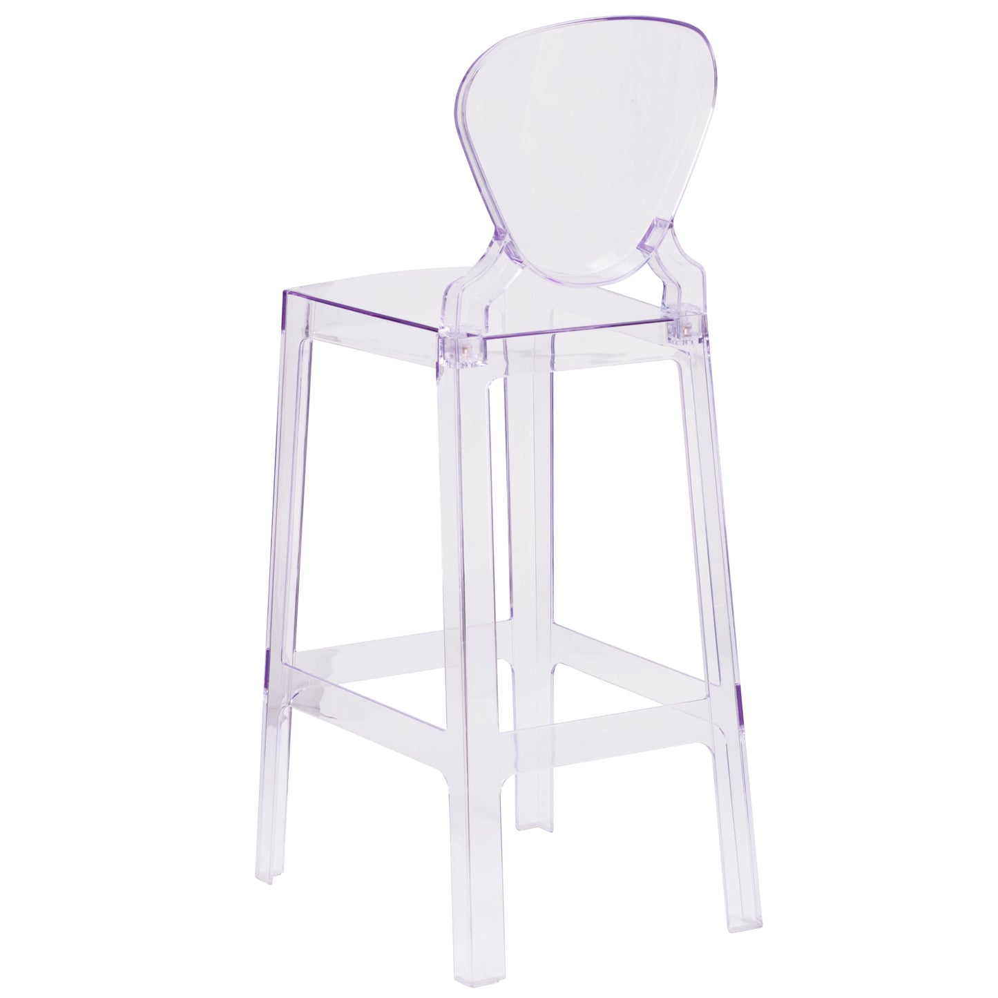 Theo Ghost Barstool with Tear Back in Transparent Crystal Transparent Crystal OW-TEARBACK-29-GG