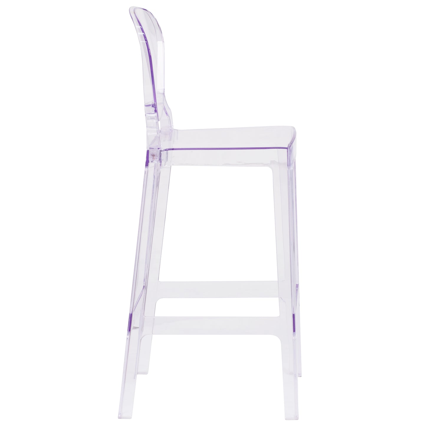 Theo Ghost Barstool with Tear Back in Transparent Crystal Transparent Crystal OW-TEARBACK-29-GG