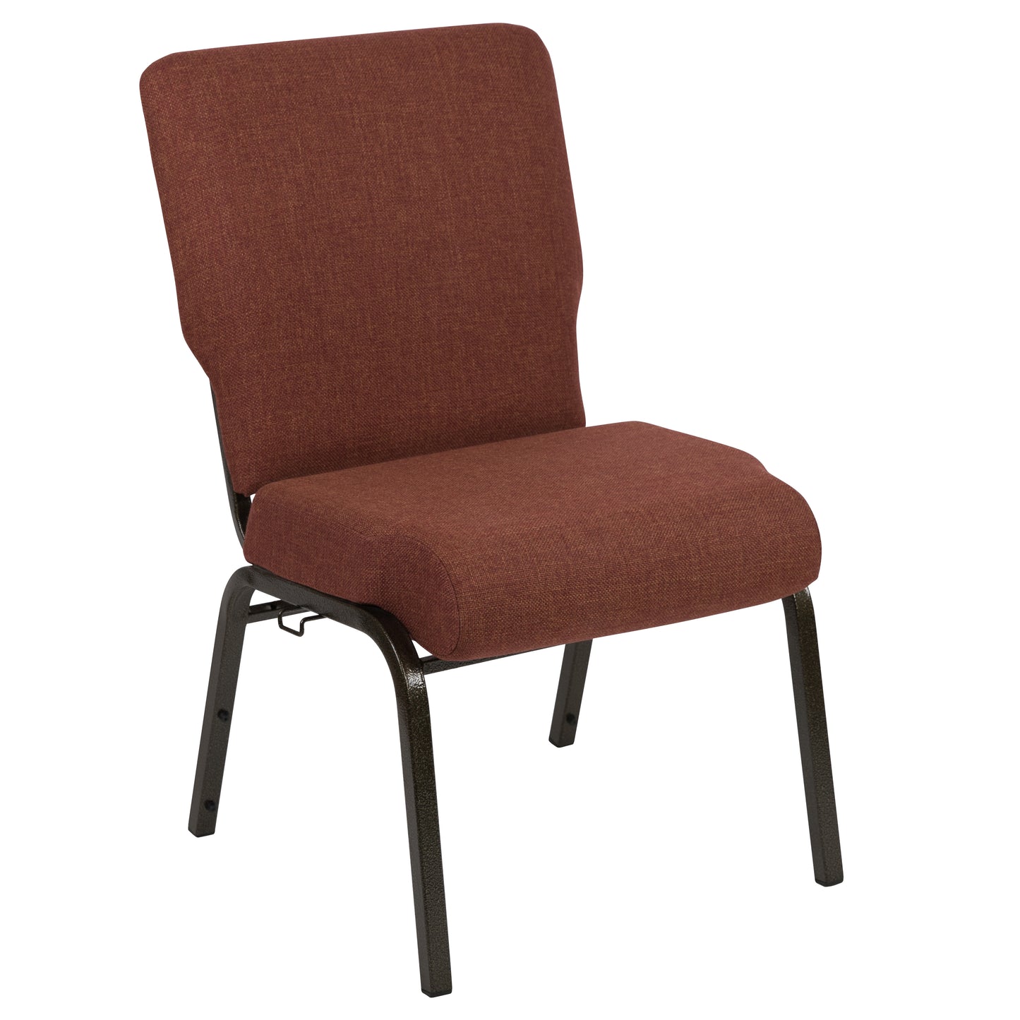 Advantage 20.5 in. Cinnamon Molded Foam Church Chair Cinnamon Fabric/Gold Vein Frame