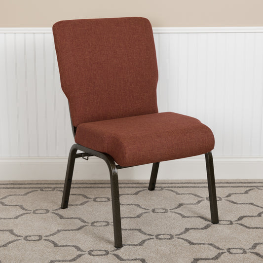 Advantage 20.5 in. Cinnamon Molded Foam Church Chair Cinnamon Fabric/Gold Vein Frame PCCF-107